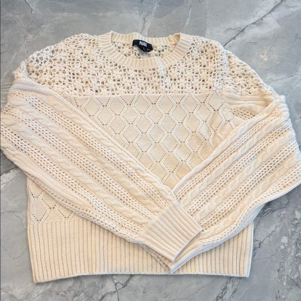 PAIGE Cream Knit Sweater